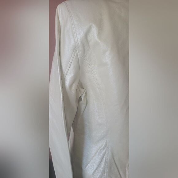 Terry Lewis Classic Luxuries cream leather jacket / blazer - Picture 14 of 16